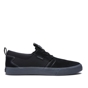 Supra Mens FLOW Low Top Shoes Black/dk Grey | US-64039